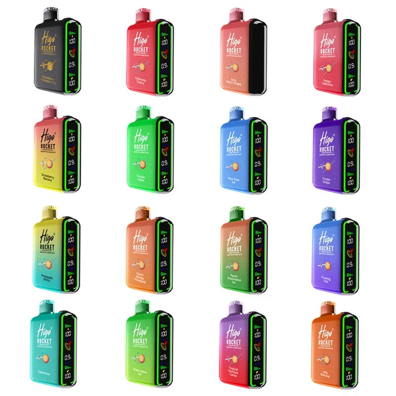 Original Higo Rocket puff 20k 20000puffs Disposable E-cigarettes Rechargeable Vape pods device e-liquid 28 ml pre-filled 16 flavors