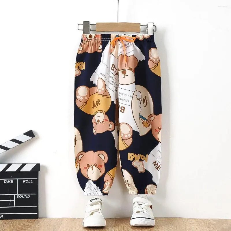 Pantaloni Pantaloni Harem Stile estivo Pelle morbida Sciolti Animali dei cartoni animati Stampa Pigiama unisex per bambini Sottile a figura intera per bambini