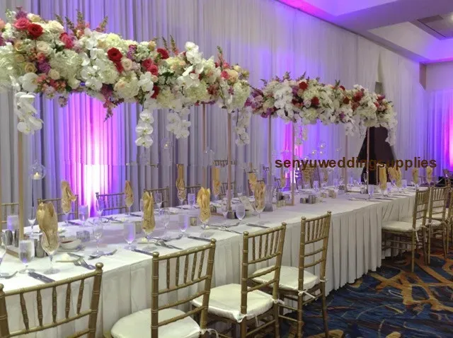 Hot Selling Gold Tall Metal Flower Arches Bridge Arch For Table Centerpieces Wedding Decoration senyu0576