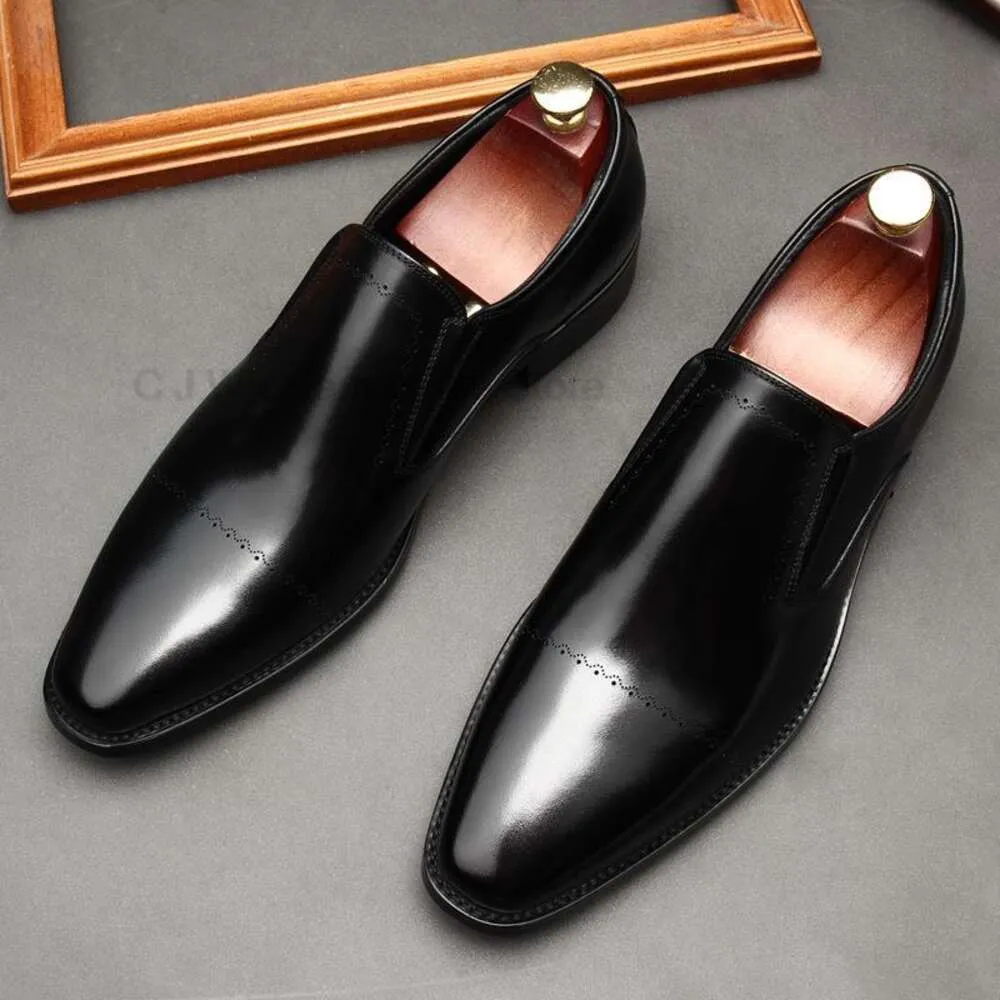 Storlek 6 till 12 Classic Mens Penny Loafers äkta ko läderklänning brun handgjorda glid på italienska stil kontor formella skor