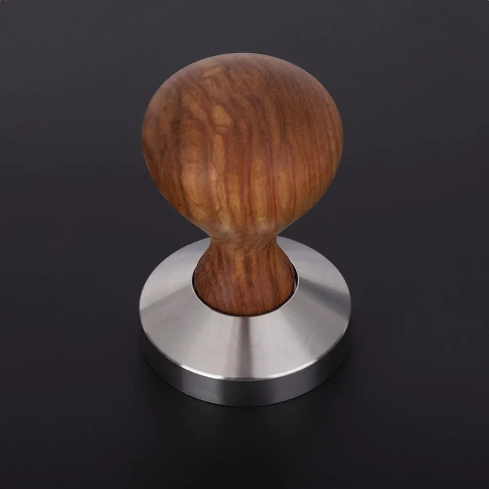 51 53 58mm Rosewood Handle Coffee Tamper Espresso Powder Flat Press Hammer Coffee Tamper Grind Grinder Espresso Barista Tool T263B