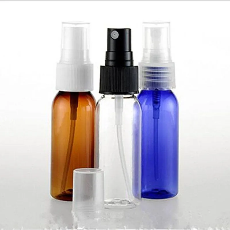 30 stks/partij Amber PET Parfumflesjes Verstuiver Mini Plastic Transparant 30 ml Fles Reizen Spray Fles E Vloeistof Fles Pomp Blauw