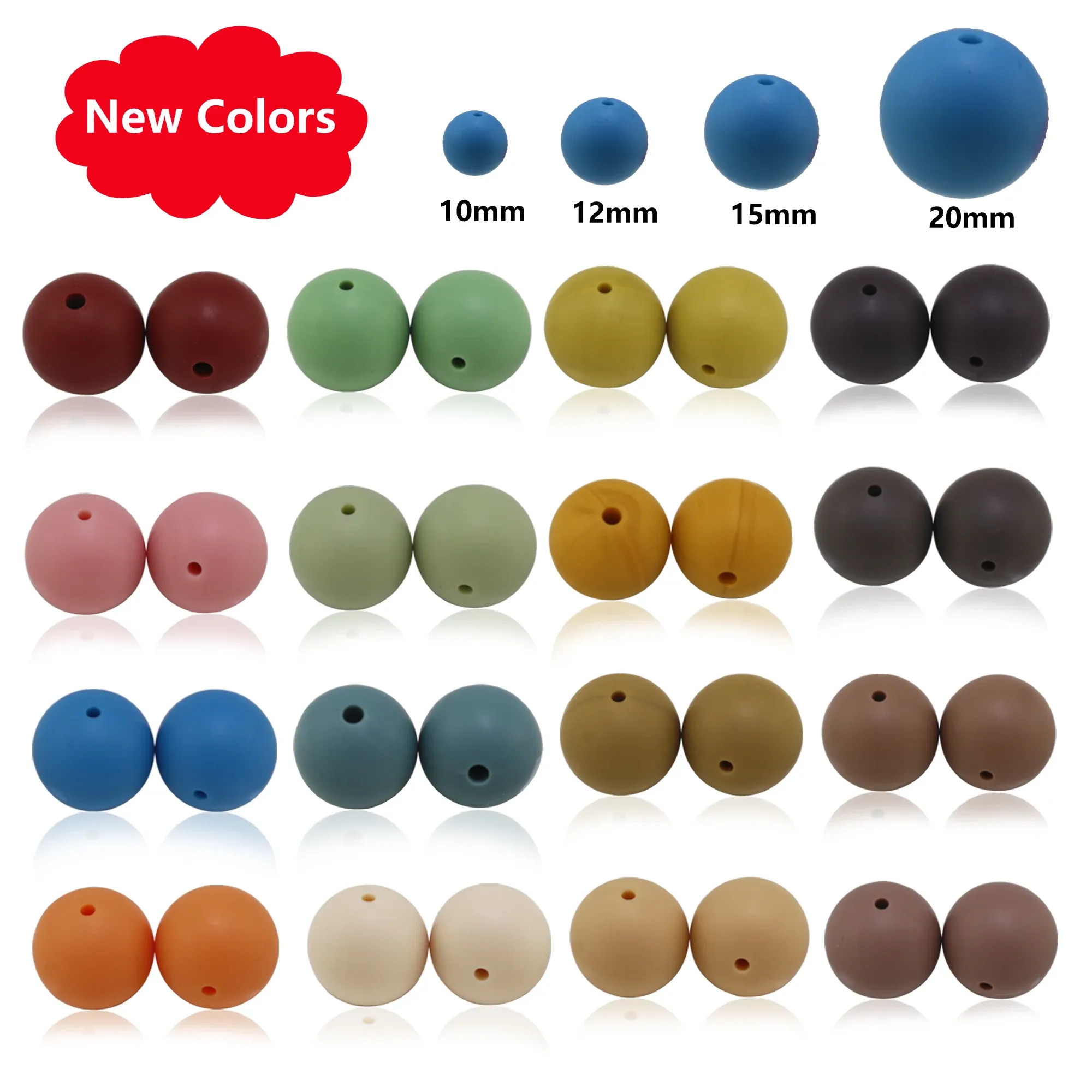 Contas novas cores 100pcs/lote 15mm Silicone contas de bebê abastão de vinho estrelado de vinhos de vinhos de aveia de aveia diy redonda de bola solta bpa grátis