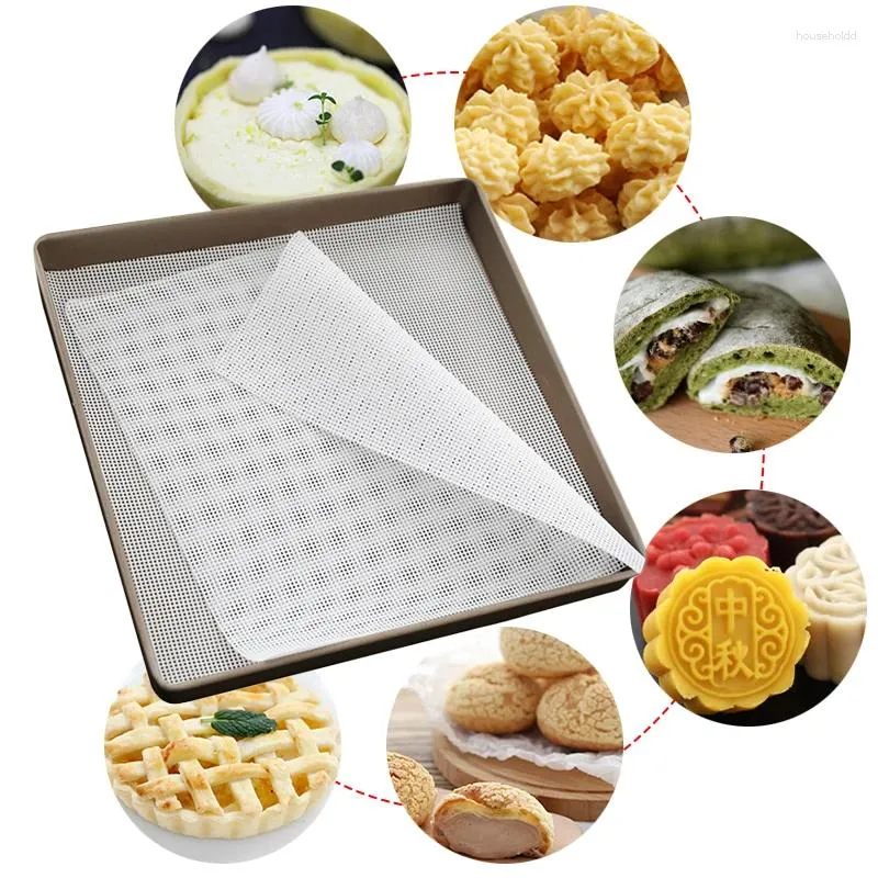 Bakningsverktyg 6 storlekar silikonmatta non-stick ugnsark foderbrödbuscuit Mooncake ångare mesh pad dumplings Bakeware