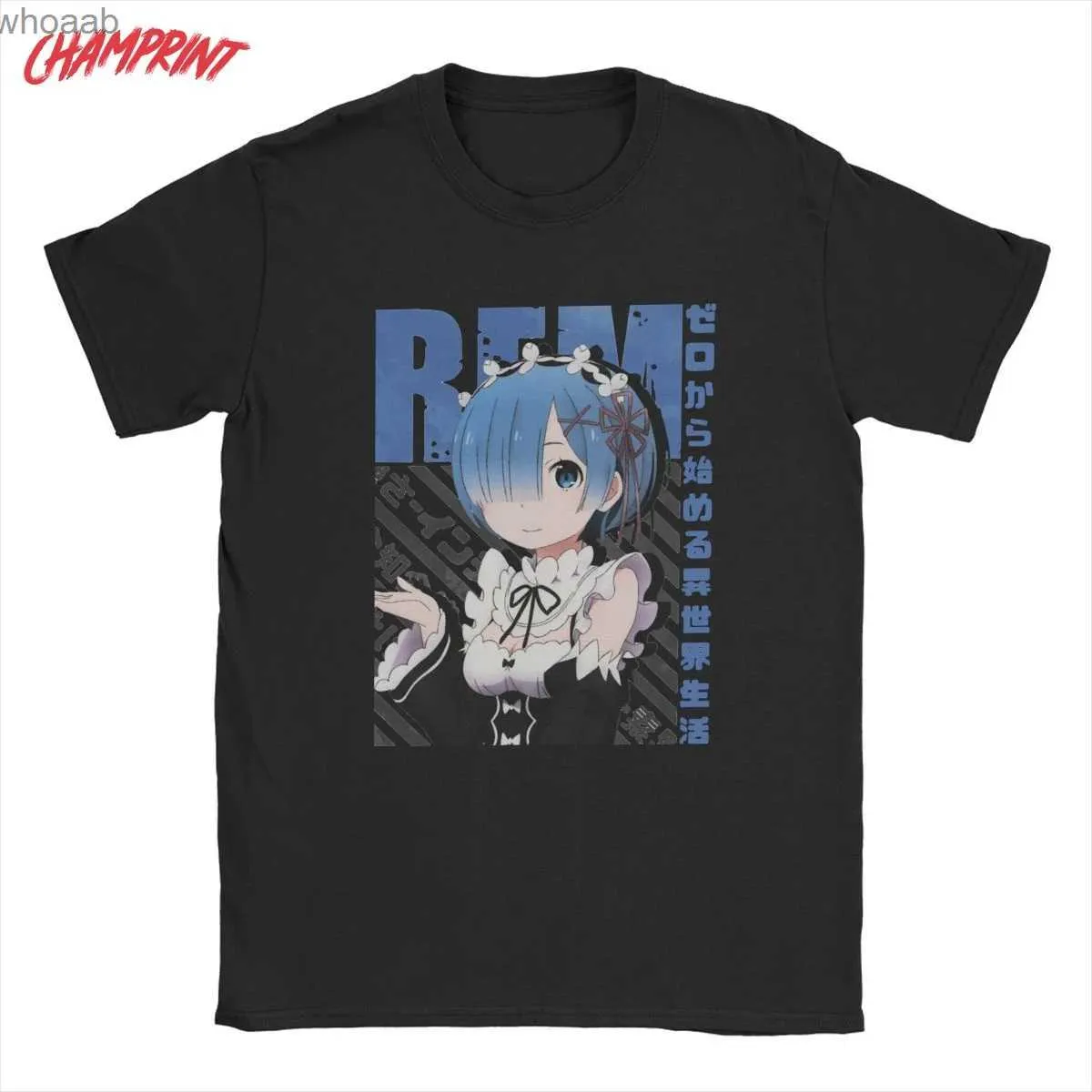 T-shirt da uomo T-shirt da uomo Rezero Rem Re Life In A Different World From Zero T-shirt in puro cotone Colletto tondo T-shirt taglie forti 240130