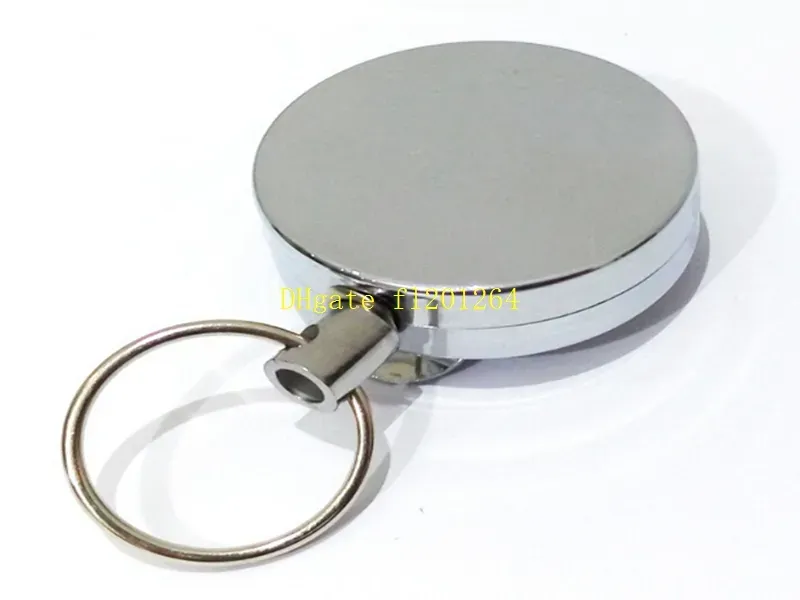 Fast shipping Metal 60cm long Retractable Reel Bus Credit ID Card Holder keyring keychain