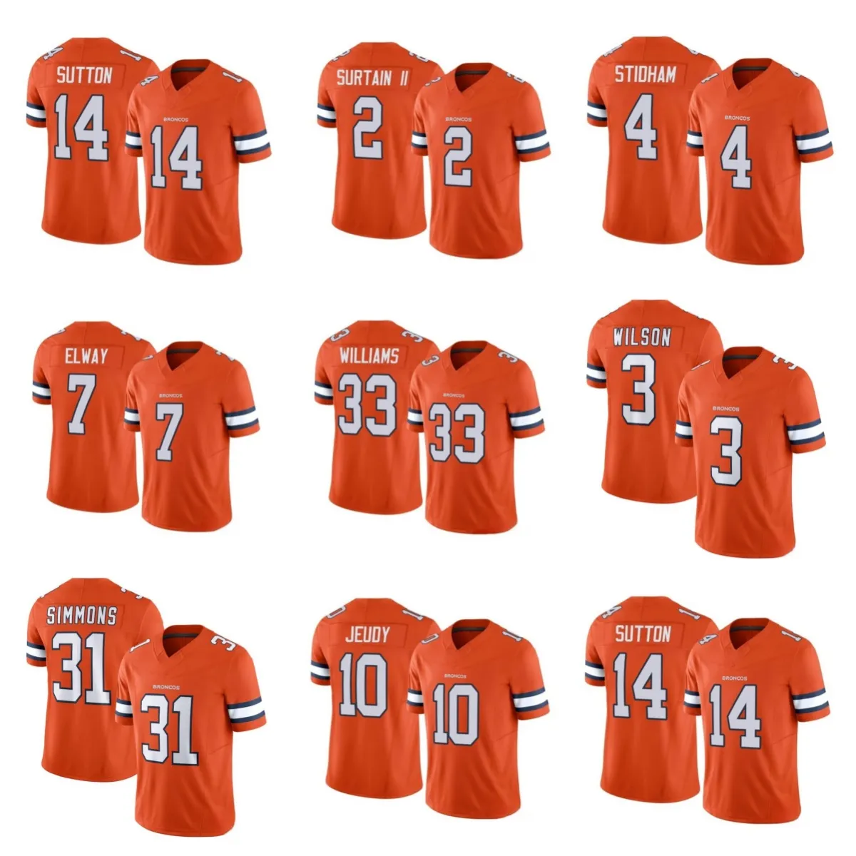 Męski Denver''Broncos''russell WilsonJohn Elway Custom Orange 2023 F.U.S.E. Nietykalna koszulka