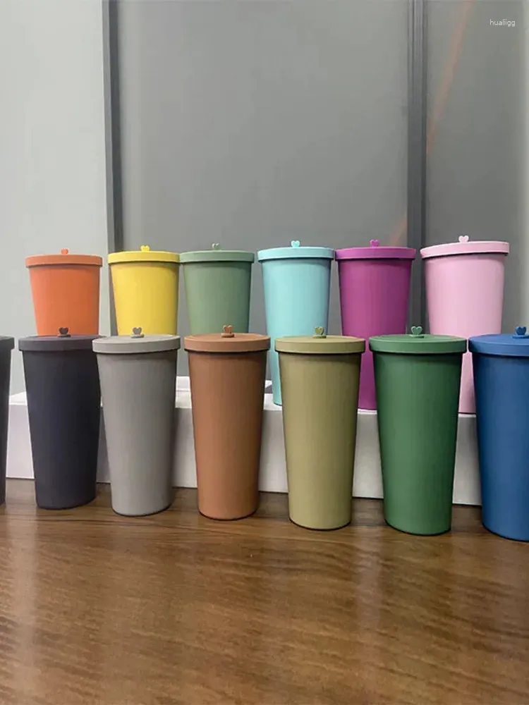 Water Bottles Second-generation Rubber Paint Bottomless Vacuum Cup Stainless Steel Insulated Cold Coffee And Milk Tea Print