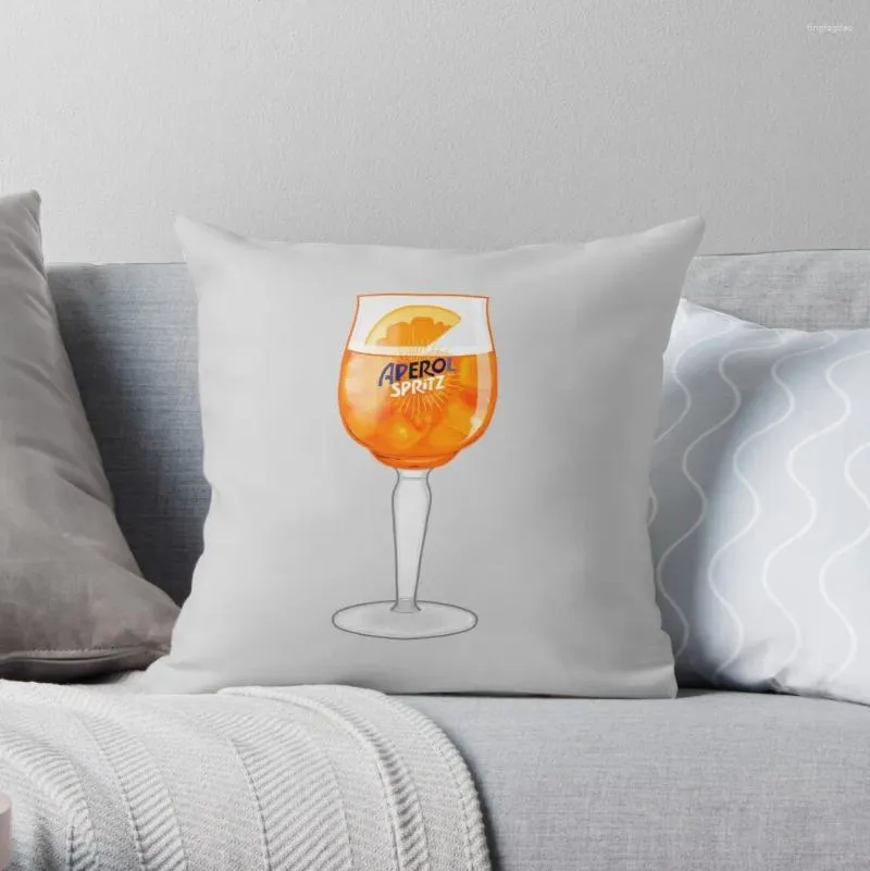 Housse de coussin Aperol Spritz dans un verre, taie d'oreiller en Polyester sur le canapé, la maison, le salon, le siège de voiture, 45x45cm