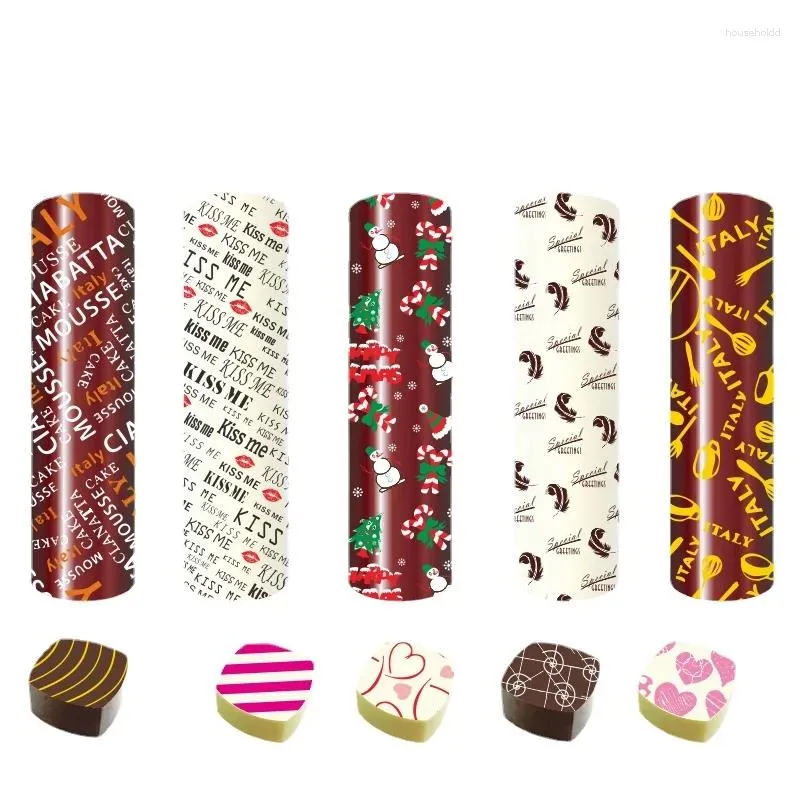 Baking Moulds 10pcs Chocolate Transfer Paper Mould Happy Birthday Christmas Creative Pattern Bakery Food Grade Cake Decoration