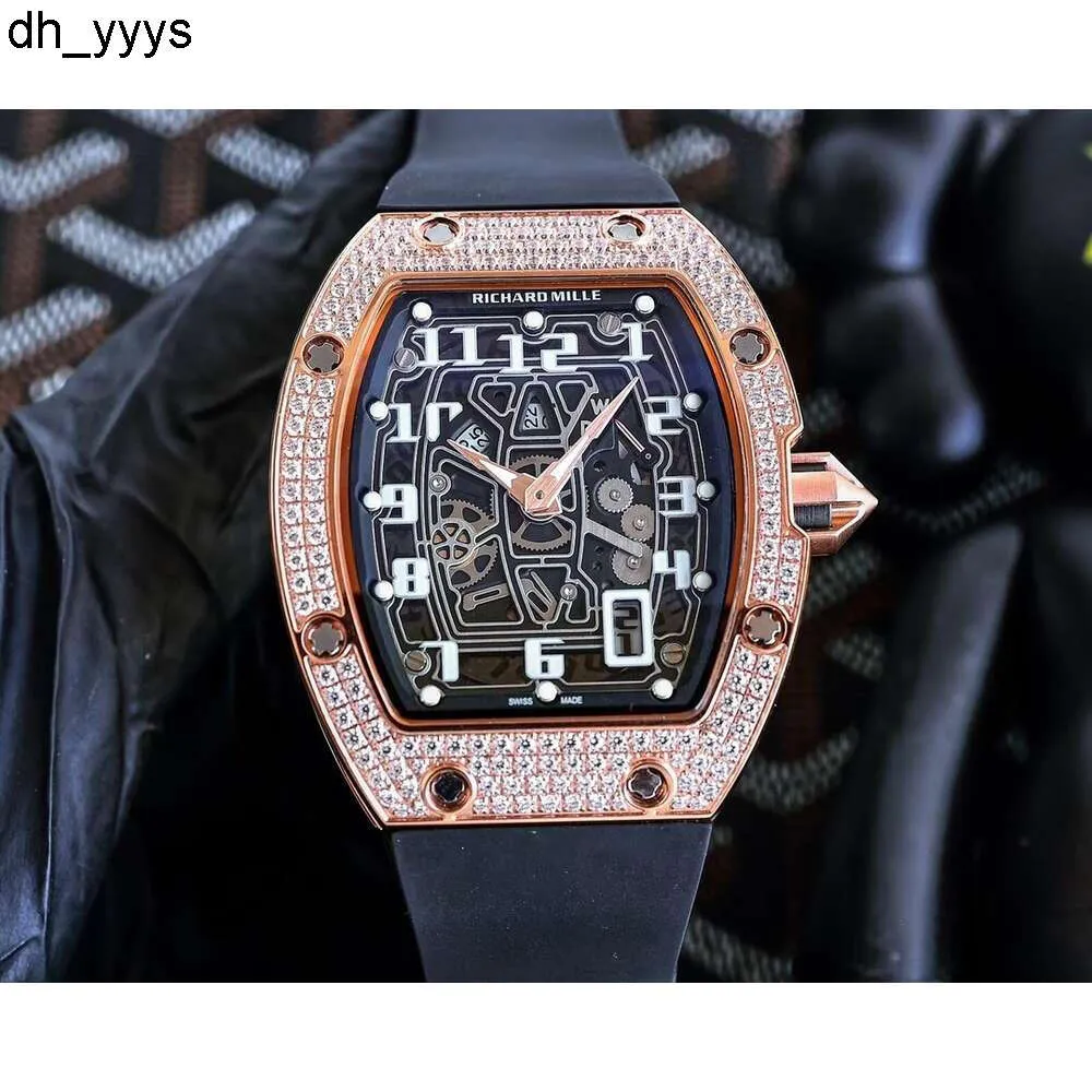リチャードのRM67時計驚くべきメカニカルリチャーズフルダイヤモンドウォッチスケルトンリストウォッチ