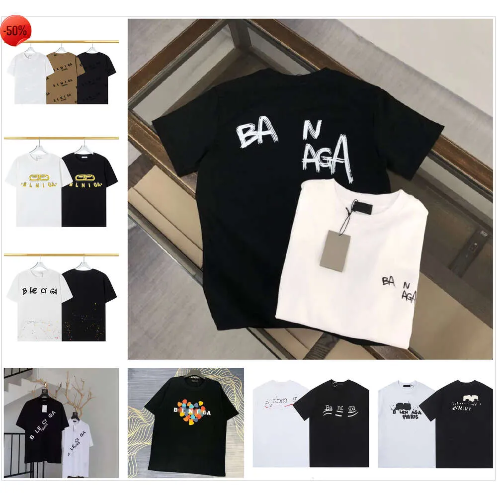 New men's T-shirt Black and white designer chest classic alphanumeric numbers direct fashion men's and women's oversized short cotton