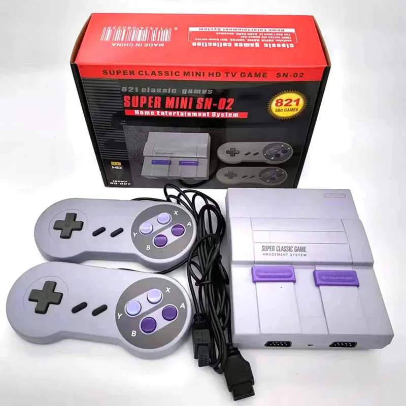 Super Mini HD Retro Game Console 821 Built in 240123 Classic Games Dual Controllers 2024 Version