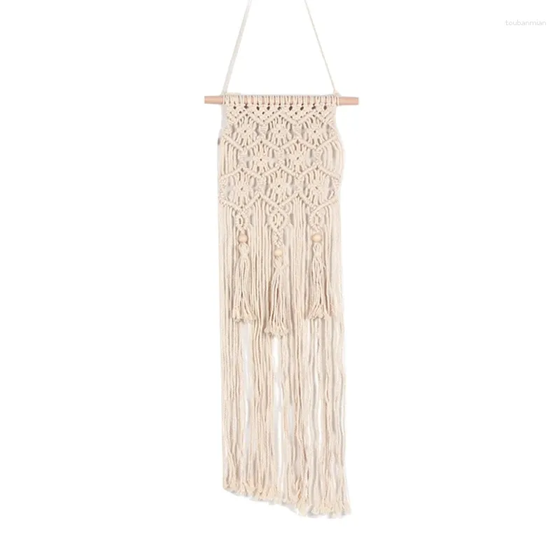 Wandtapijten Macrame muurhangend handgeknoopt kunsttapijt met kwastje - Boho Wedding Home achtergronddecoratie