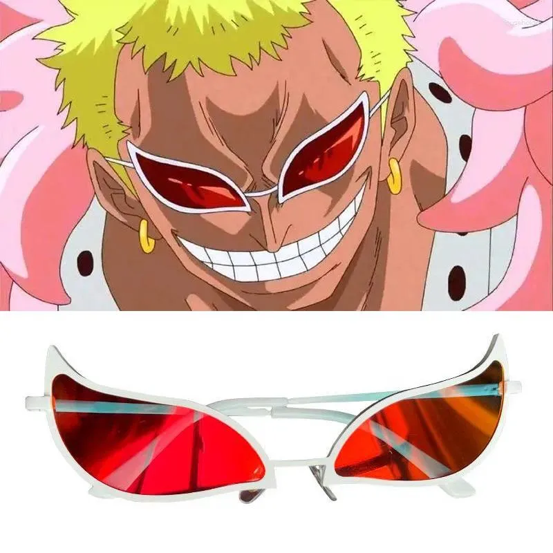 Fontes de festa donquixote doflamingo óculos cosplay anime pvc óculos de sol engraçado presente de natal adereços para mulheres homens