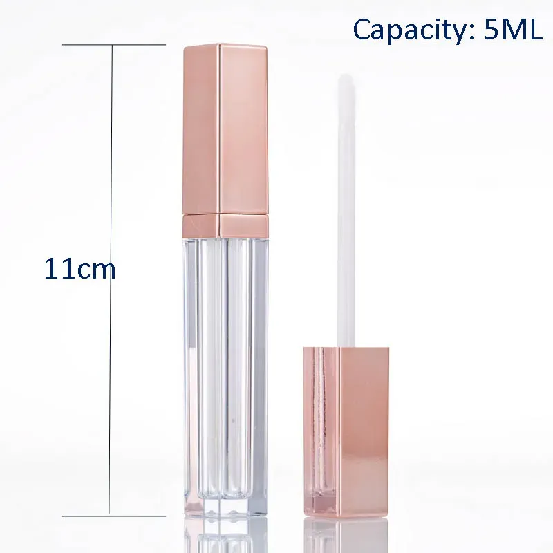 Empty Lipgloss Tube Bottles DIY Lip Gloss Mask Cream Containers Rose Gold Refillable Packing 