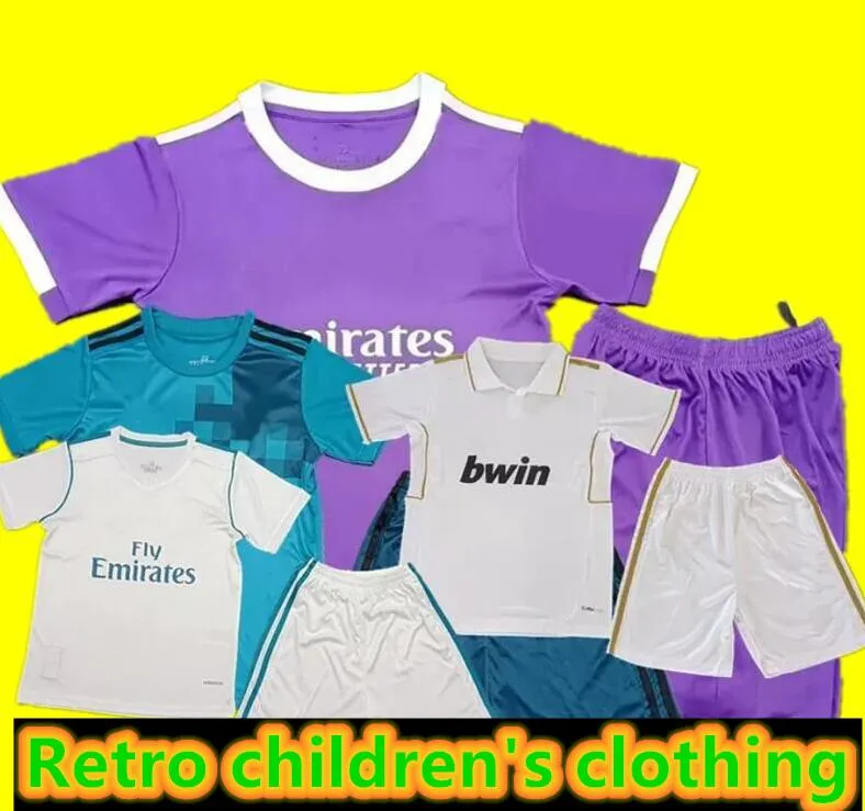 Retro Klasik Gerçek Kids Futbol Formaları 2011 12 14 15 16 17 18 Benzema Marcelo Isco Carvajal Balya Sergio Ramos Madrid Ronaldo Çocuk Kız Kızlar Set Futbol Gömlek