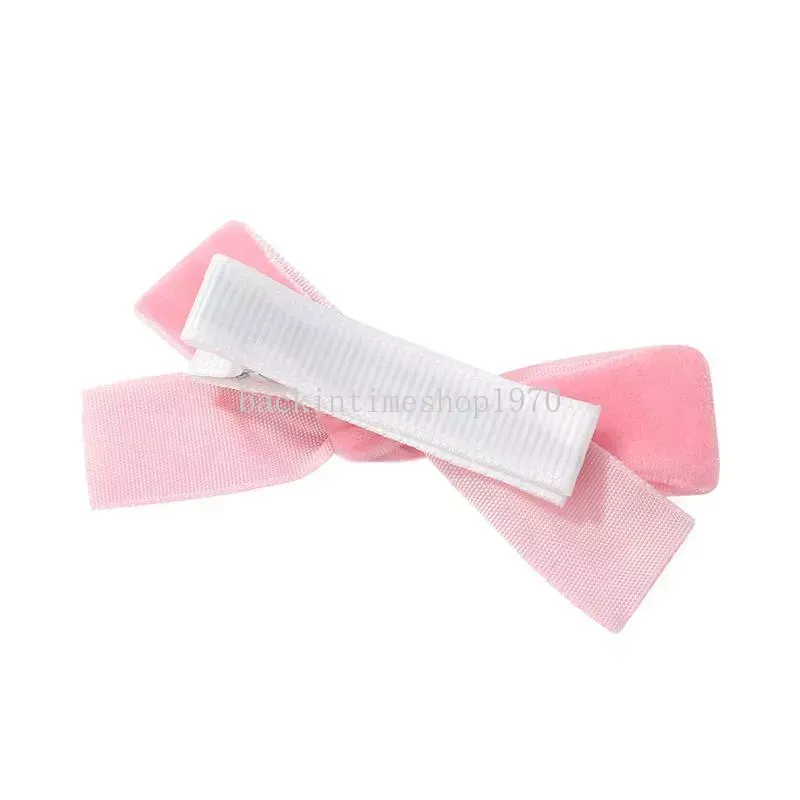 Solid Color Velvet Ribbon Hair Accessories Hair Clips Cute Girls Mini Bow Hairpins Boutique Barrettes Kids Headwear