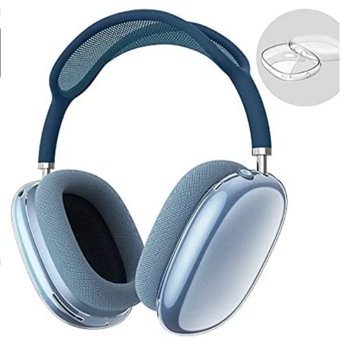 Max Bluetooth-hoofdtelefoon Accessoires AirPod Wireless oortelefoon Top Kwaliteit Metal Earmuffs Pro Max oordopjes Siliconen Anti-drop Protective Case 19035