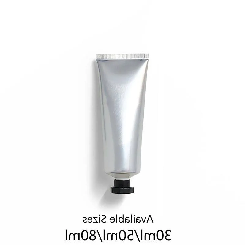 30ml 50ml 80ml Silver Aluminum Plastic Composite Soft Bottle Cosmetic Skin Care Cream Squeeze Packaging Tube Lotion Container Gbhas