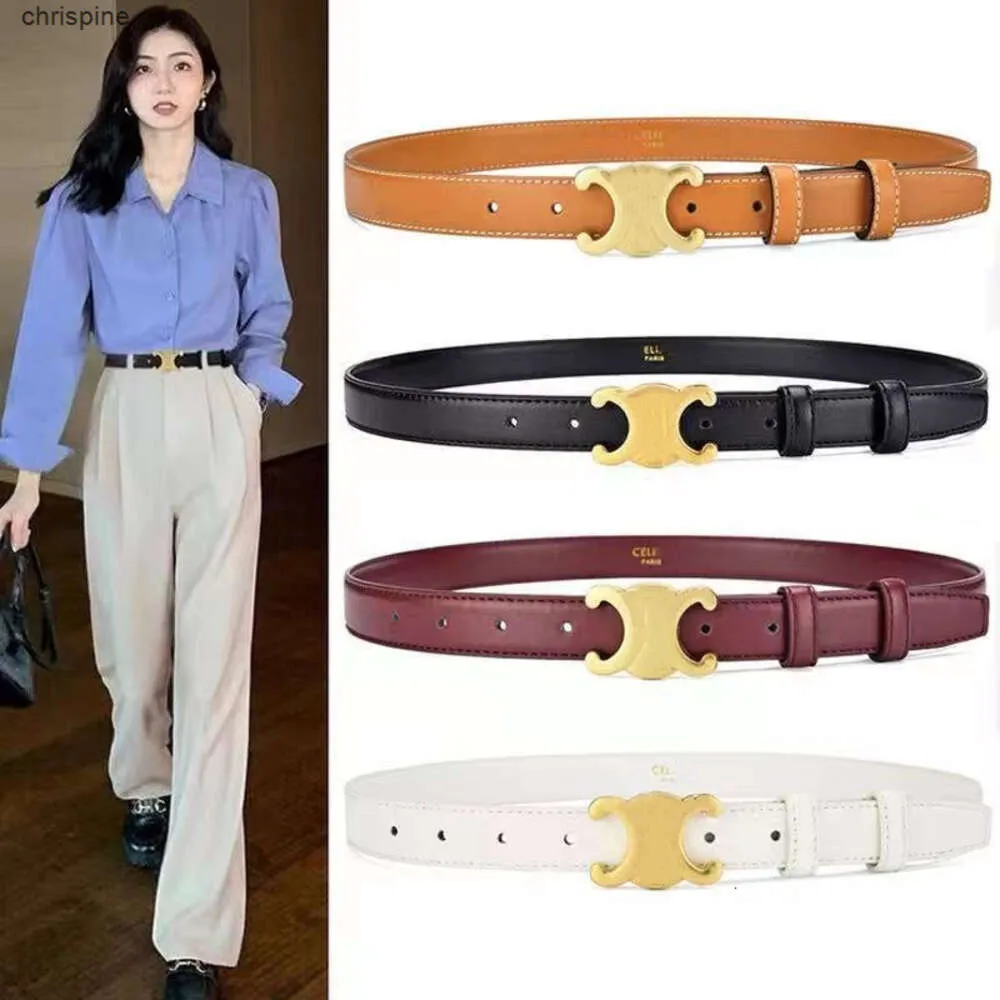 Luxury Designer Belt for Women Designer Belts Womans Ceinture Luxe Cintura Bronze Buckle äkta läder med låda