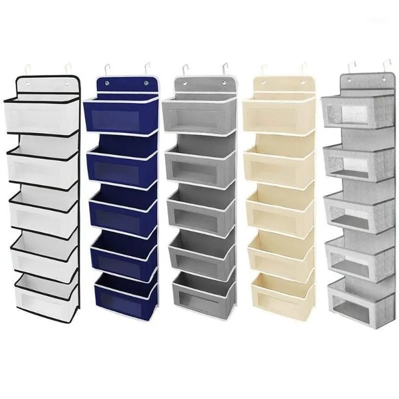 Organizador de bolso colgante para armario, puerta de almacenamiento transparente, pared, habitación de artículos diversos, dormitorio, baño, bolsa de suspensión gris B286v