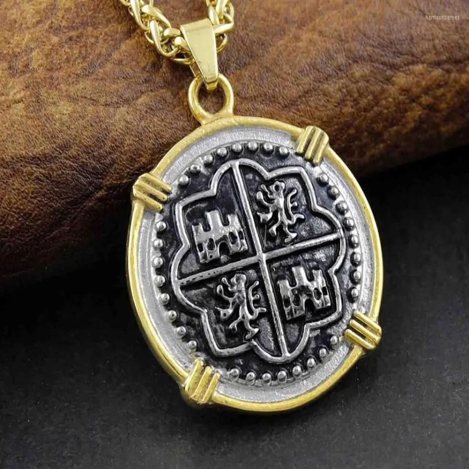 Pendant Necklaces Pirate Spanish Treasure Coin Chain 2023 Necklace236E