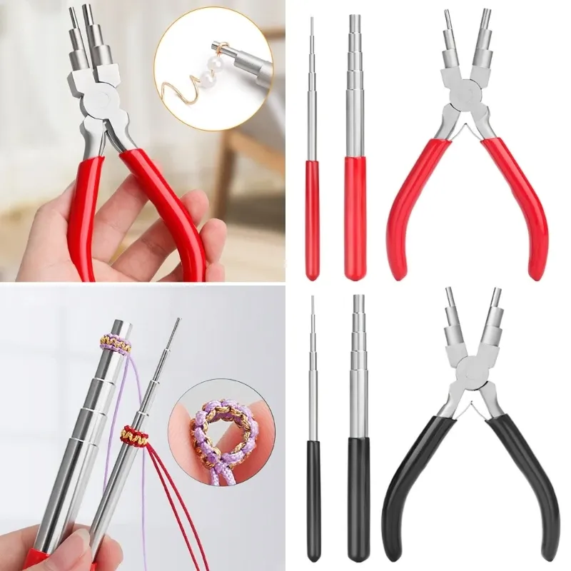 &equipments 6 in 1 tweezers for jewelry clips tools Wire Looping Tool Mandrel Wire Wrapping and Jump Ring Forming Pliers for Costume Crafts