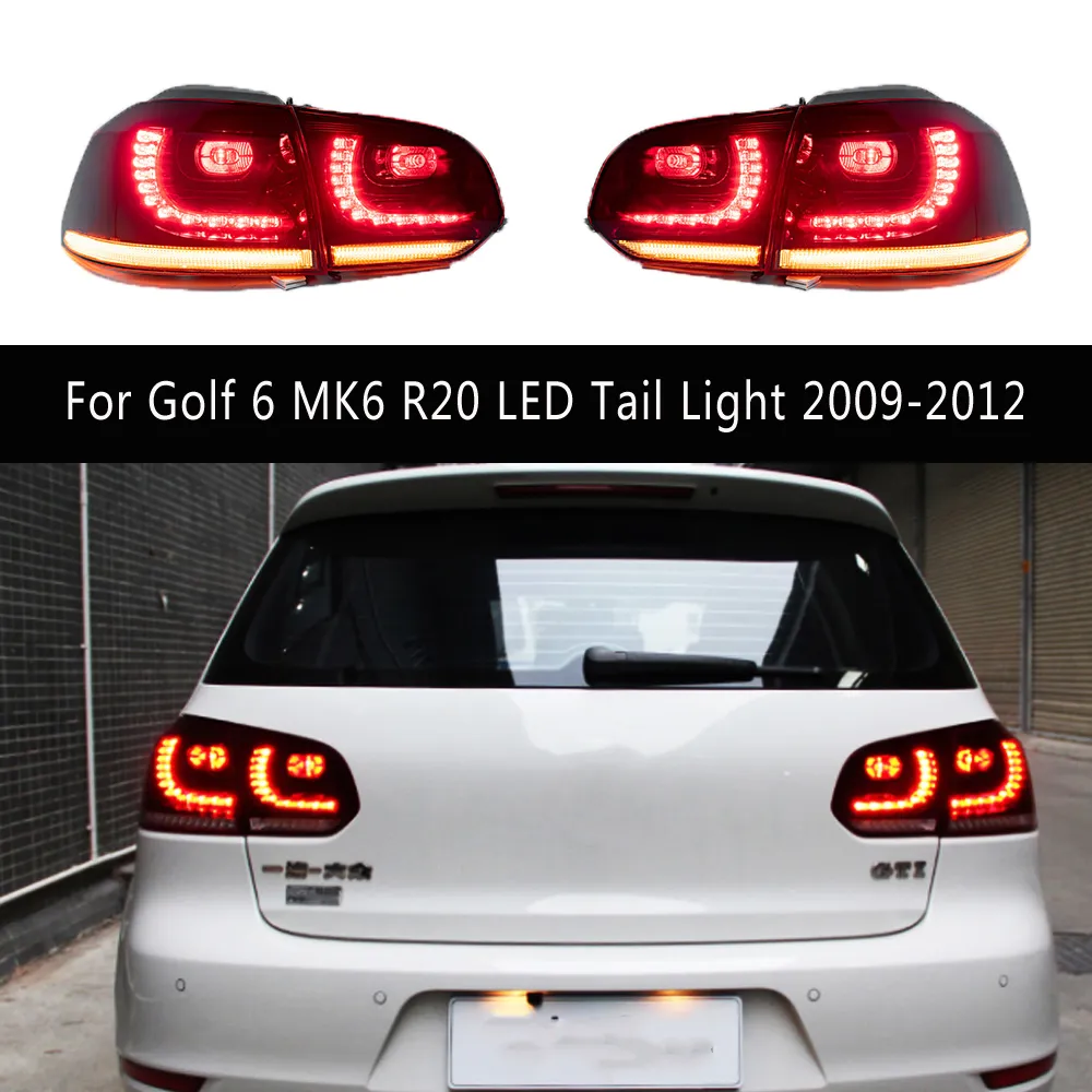 Biltillbehör Tändare för VW Golf 6 MK6 R20 LED-bakljus 09-12 Broms Omvänd parkering Running Light Turn Signal baklampan