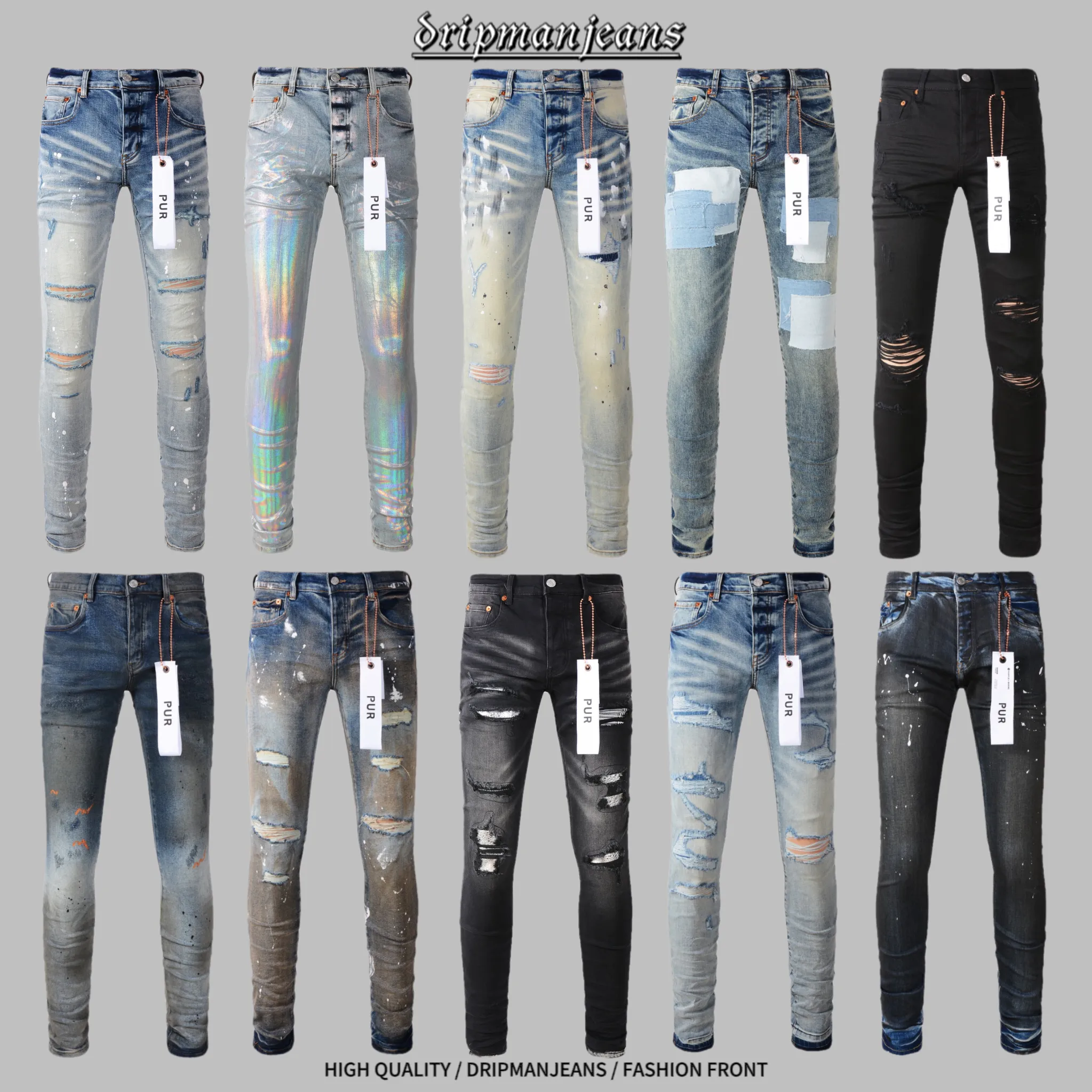 Paarse jeans Dr. Jeans Zwarte jeans Herenbroek Designer Jeans Slim Fit Jeans VS Dr. Broek Herenjeans Y2k Jeans Skinny Jeans UK Dr Pantalones Dr.