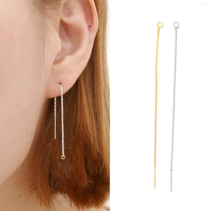 Boucles d'oreilles pendantes 9cm, chaîne à pampilles, longue ligne d'oreille pour filles, mode féminine Simple, couleur or argent, bijoux, accessoires de fabrication DIY