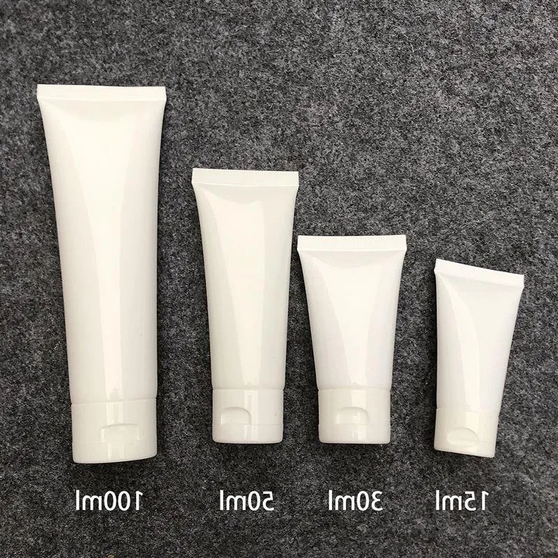 15ml 30ml 50ml 100ml frasco de plástico vazio espremer creme cosmético tubo macio creme dental loção recipiente de embalagem com tampa flip trvfq