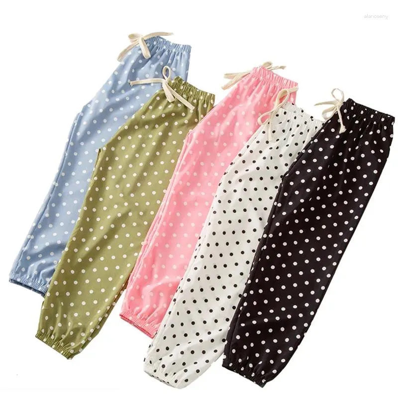 Byxor Polyester Children's Anti-Myggbyxor Bloomers Thin Polka Dot Baby Girls and Summer 3-10 Years