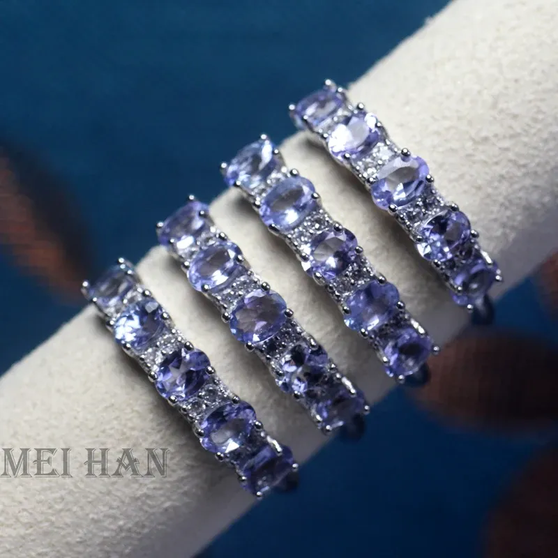 Rings Meihan Wholesale Natural Tanzanite Regolable Ring Women for Gioielli Regali