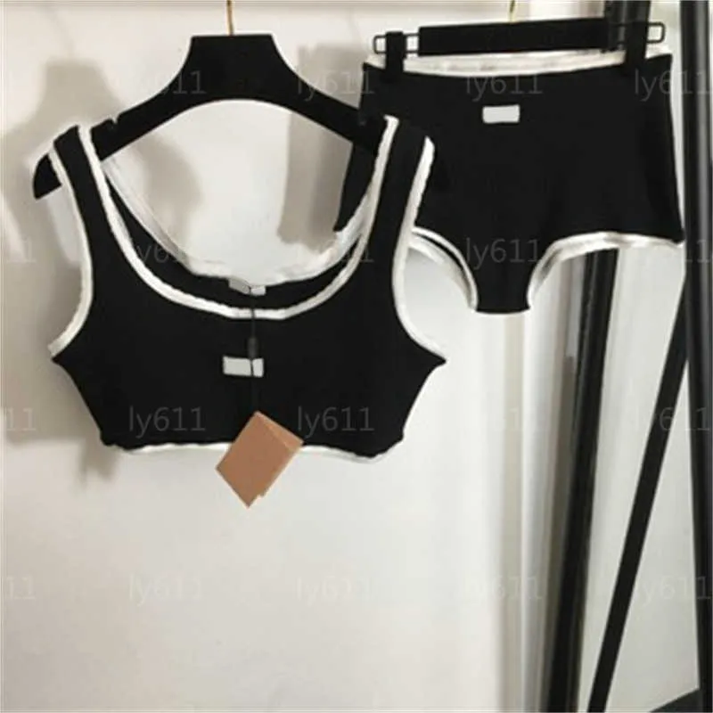 Designer Tracksuit Women Two Piece Set Sports Bra Sets Fashion Sleeveless Suspender Vest Track Suits Boxer Shorts Underpants Fashion 2 Piece Set Womens Clothes