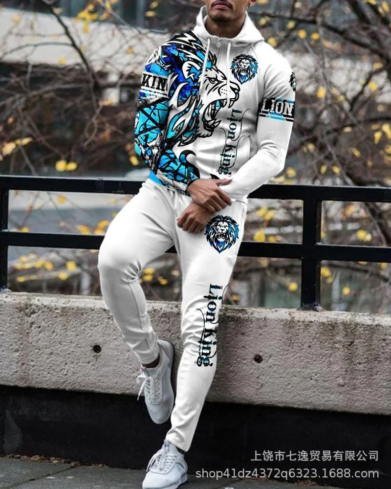 Mens Summer Tracksuit Set Lightweight T-Shirt Long Pants, HAHA