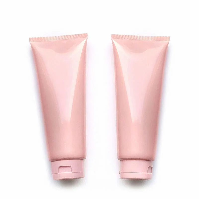 200ml 200g 25pcs vazio rosa cosmético tubo macio plástico loção shampoo creme espremer embalagem flip tampa garrafa recipiente akhvp