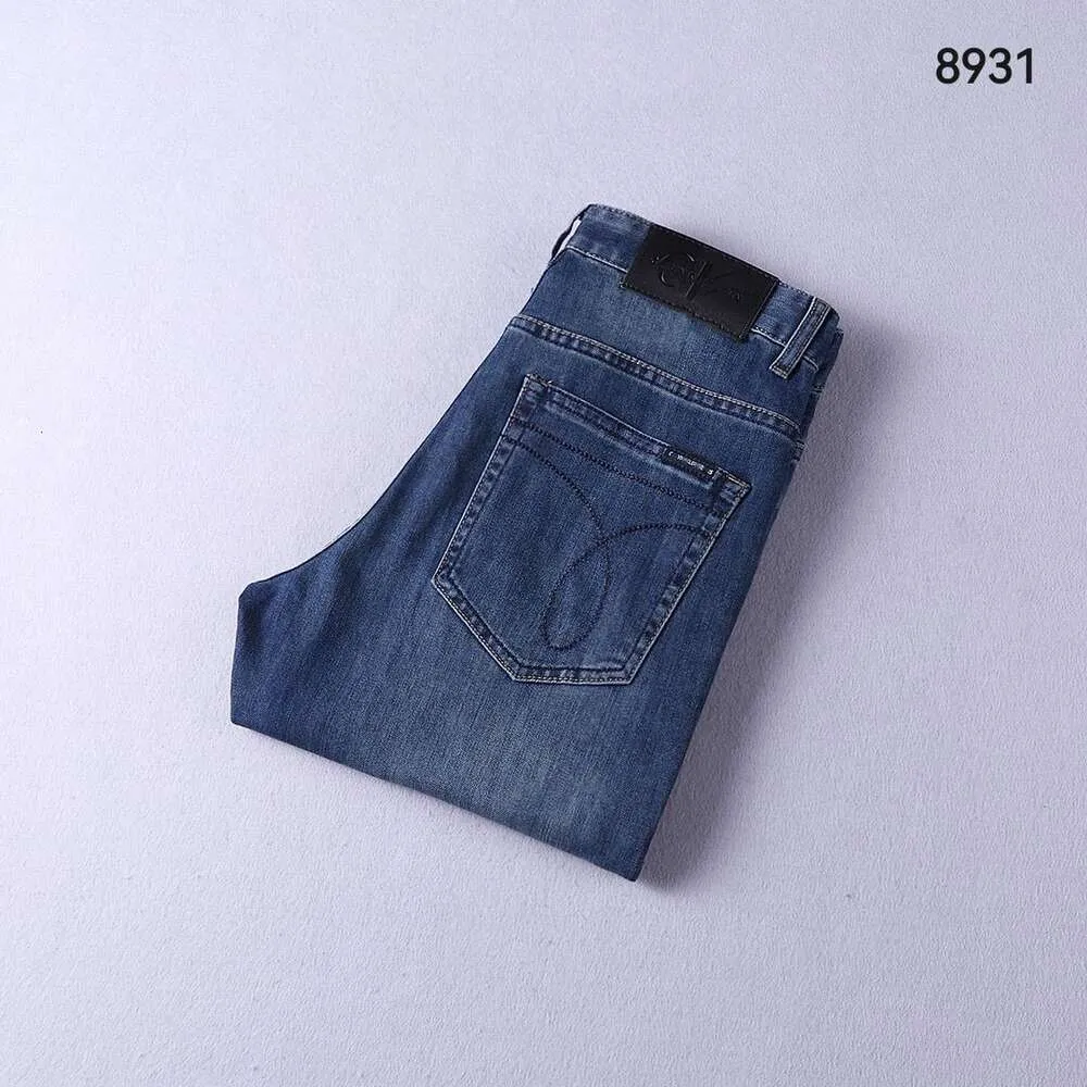 2024 Męskie dżinsy Casual Pants Luksusowy projektant marki High Street proste dżinsy męskie dżinsy umyte Big Hole zamka motocyklowa Black Pant 29-40 #012