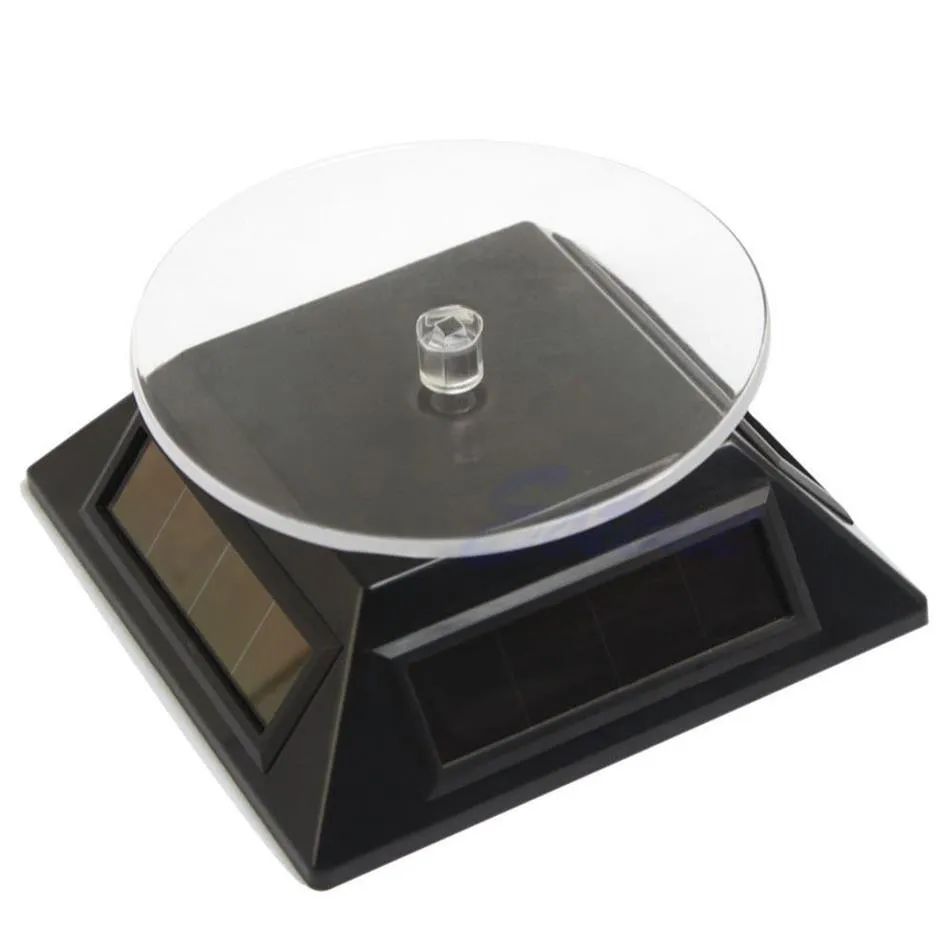 360 Rotating Turn Table Plate Solar Power For Watch Phone Jewelry Display Stand MX200810277i