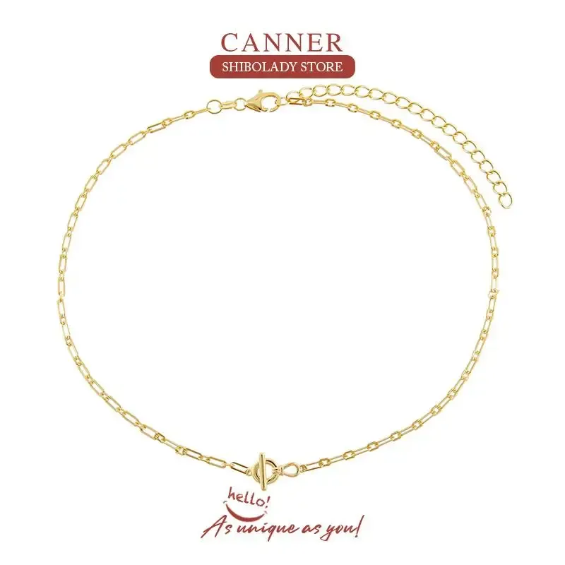 Necklace Canner Real 925 Sterling Silver Necklace Ins minimalistiska ord OT Halsband Halsband för kvinnor 2020 Juvelkedja Bijoux