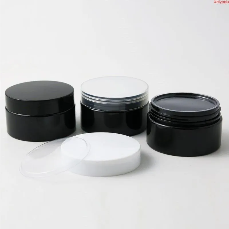 20 x 100 g schwarzes Reise-Kunststoffglas mit Deckel, Kosmetikdosen, Behälter, Probencremedosen, Verpackung, hohe Qualität, Xsjnb