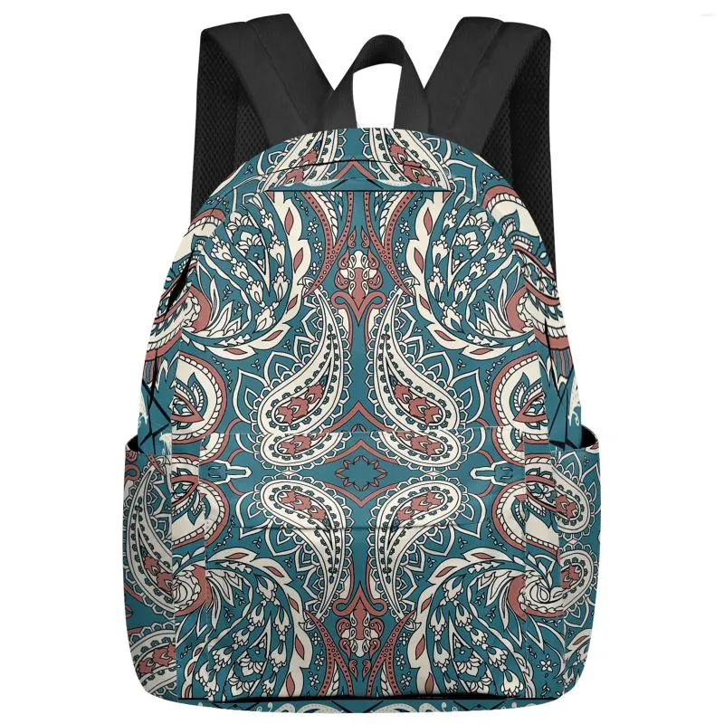 Ryggsäck Perez Flower Polygonal Blue Student School Bags Laptop Custom för män Kvinnliga resor Mochila