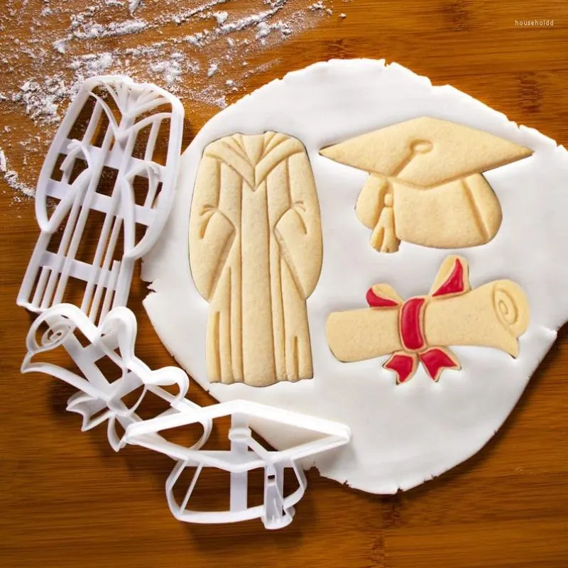 Outils de cuisson, uniforme de remise de diplôme, casquette, coupe-biscuits, accessoires de fête faits à la main, moule à biscuits au beurre Fondant