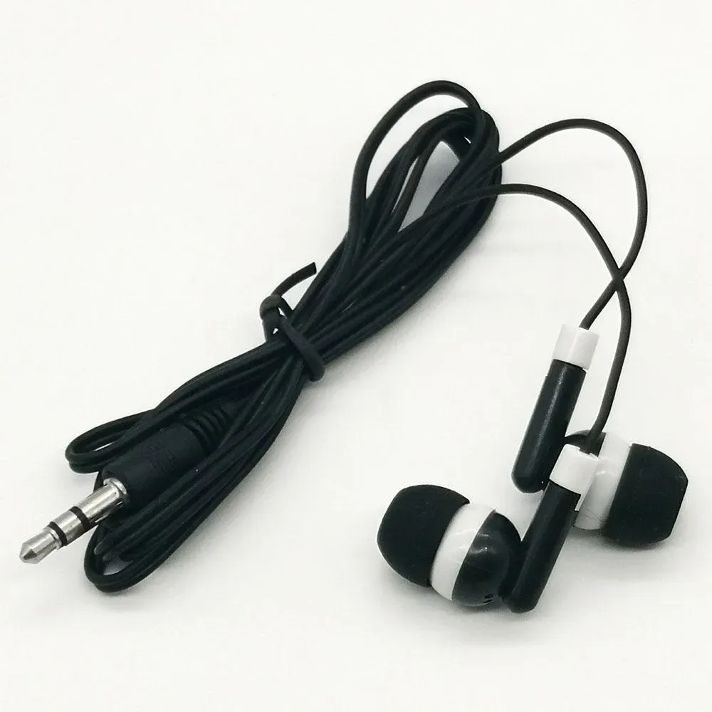 Earphones Headset 3.5mm Plug Disposable Earbuds for School Gift Museum Concert MP3 MP4 Mobile Phone