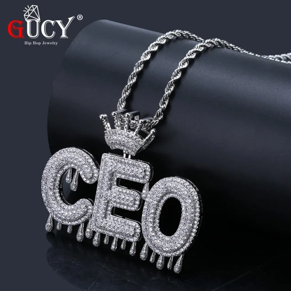 Necklace Y Custom Name Bubble Letters Chain Pendants Necklaces Iced Out Charms Cz Hip Hop Men's Jewelry with Tennis Chains