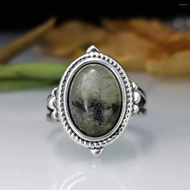 Wedding Rings Factory Price Antique Silver Plated Handmade Classic Bohemian Jewelry Vintage Women Bohemia Black Gemstone Ring