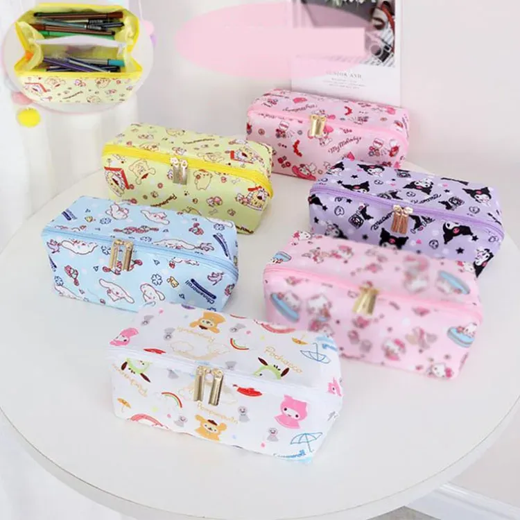 Carrier 6 pcs/lot créatif chat chien tissu trousse à crayons grande capacité crayon sac stylo boîte papeterie pochette cadeau fournitures scolaires cadeaux