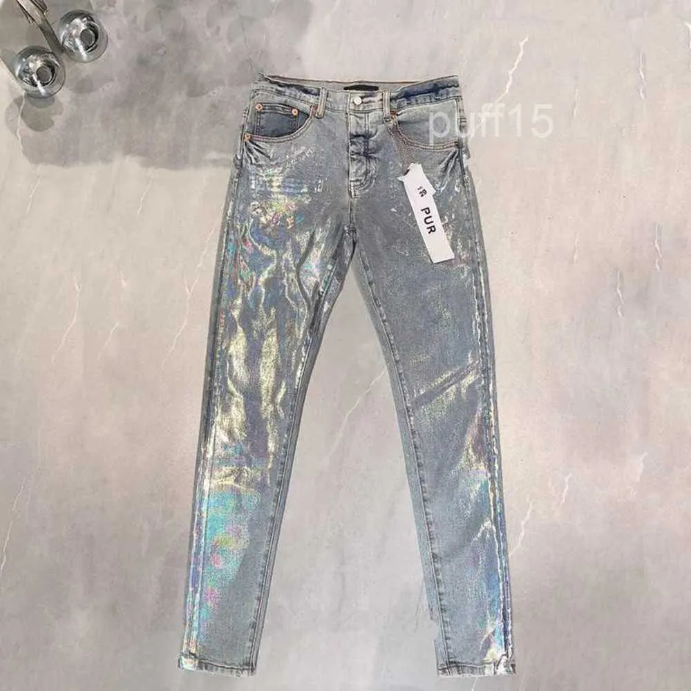 Фиолетовые джинсы Дизайнерские джинсы Мужские женские джинсовые брюки Потертые рваные байкерские джинсы Slim Fit Мотоциклетная мужская одежда Размер 3040 8259 EIX2 4PNQ