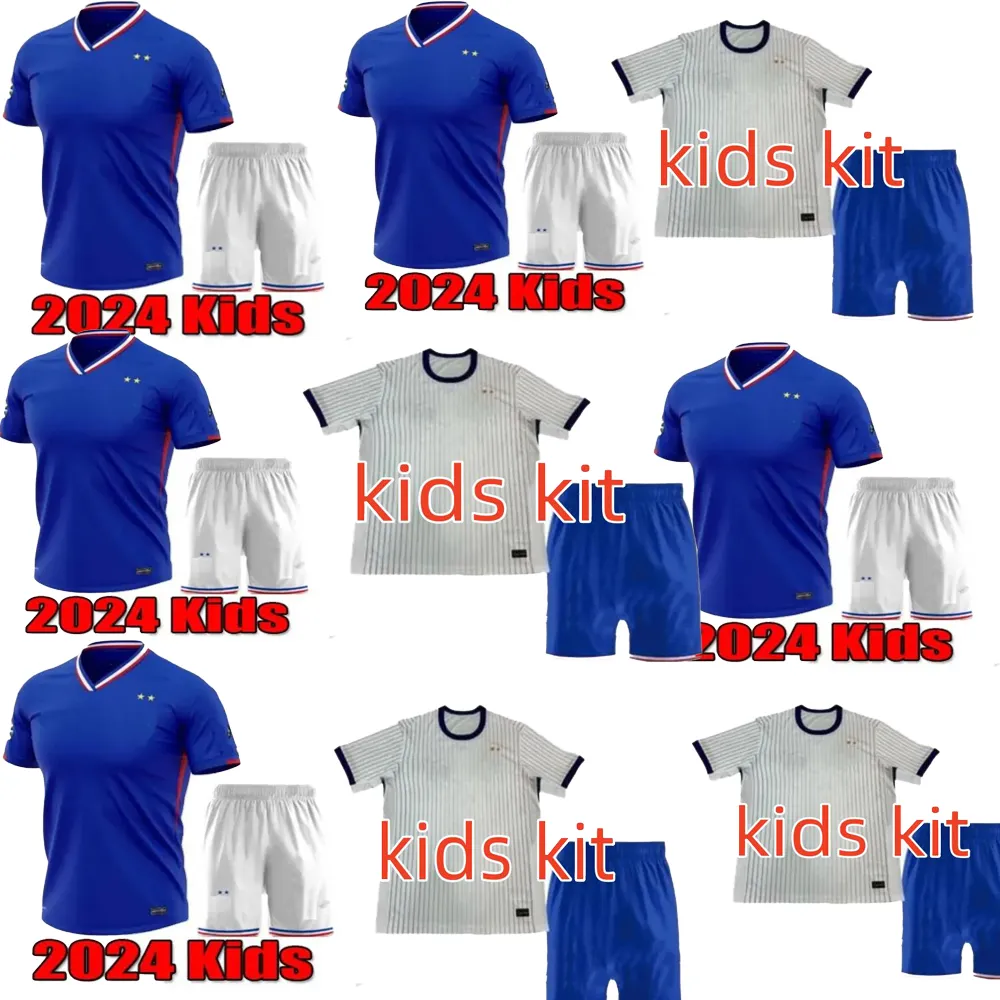 2024 French Home away jersey MBAPPE soccer jerseys DEMBELE COMAN SALIBA KANTE Maillot de foot equipe Maillots GRIEZMANN kids kit Fans football shirt