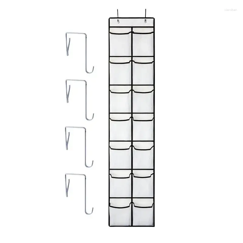 Storage Boxes Over Door Shoe Organizer Holder Rack 12 Grids With 4 Strong Hooks Multi